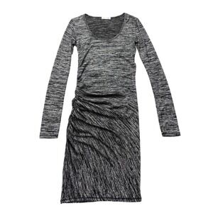Rag & Bone Jean Dress Womens XS Black Gray Ruched Long Sleeve Bodycon Knit